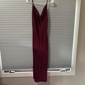 Princess Polly Red Slip Dress Midi Cowl Neck